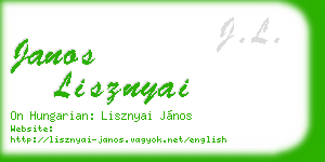 janos lisznyai business card